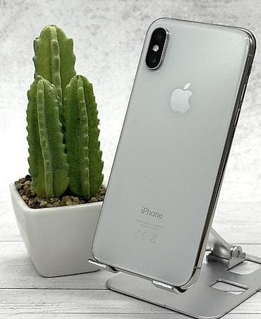 IPhone X, Б/у, 64 ГБ, Серебристый, Чехол, 100 % at lalafo.kg IPhone X, Б/у, 64 ГБ, Серебристый, Чехол, 100 %