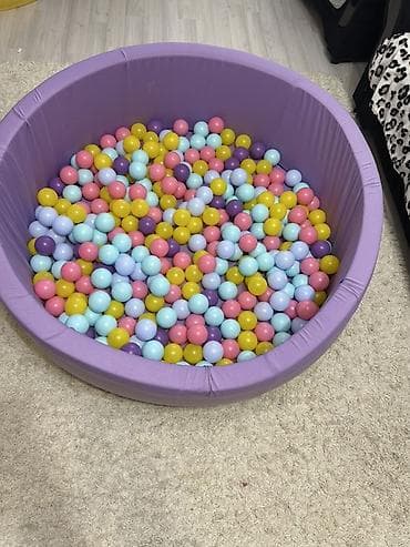 сквиш лапка купить: Сухой бассейн с шариками, круглый - Цвет чаши: лавандовый (сиреневый) — 3