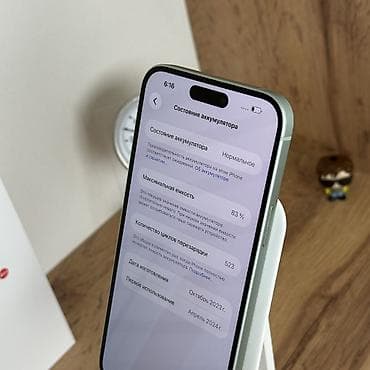 IPhone 15 Plus, Б/у, 128 ГБ, Зеленый, Защитное стекло, Чехол, Кабель, 83 % — 9