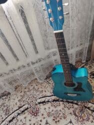 акустическая и классическая гитара: Акустическая гитара 6-струнная,38 дюйм, цвет бирюзовый/морская волна — 3