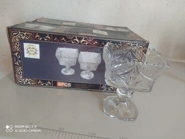 стеклянный шкаф для посуды: Каробкада 6 штуктан,жаны вареница,конфетница,салатницалар.Баардыгын — 3