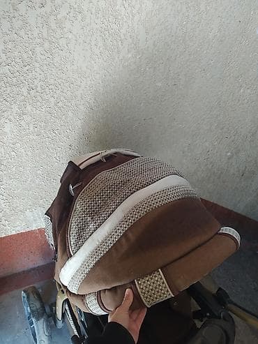 Коляскалар: Детская коляска прогулочная, коричнево-бежевый текстиль.Адамекс — 3