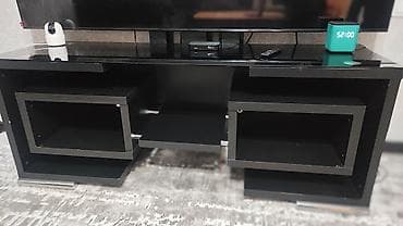 Тумба и подставка для телевизора, Напольная, ЛДСП, цвет - Черный