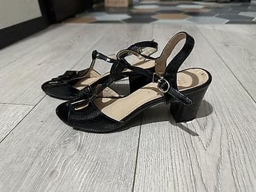 Женская обувь: Женские сандалии на каблуке - Цвет: черный, лаковая фактура с — 2