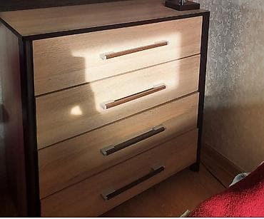 Кийим үчүн комоддор: Кийим үчүн комод, Колдонулган, Күзгүсүз, ЛДСП, түсү - Күрөң — 1