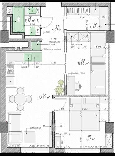 gala group: 2 комнаты, 86 м², Элитка, Готовая ПСО (под самоотделку) — 4