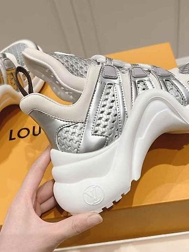 комбинация: Кроссовки, 38, Louis Vuitton, Новый, цвет - Серебристый, Самовывоз, Платная доставка — 2