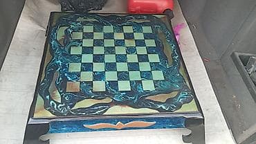 стол для покера: Эксклюзивный стол с шахматной доской - Авторская работа с — 1