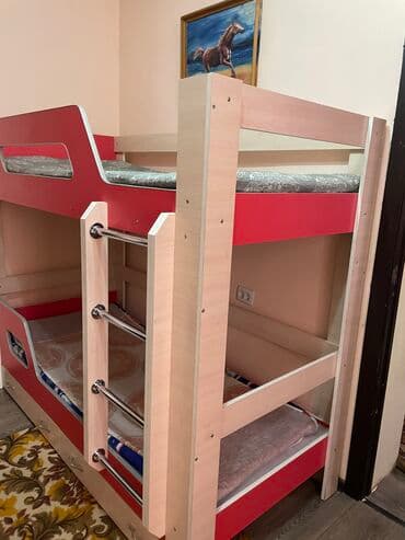 двухъярусные бу кровати: Кровать двухъярусный состояние отличное . (190*90) Прошу 10000с — 3