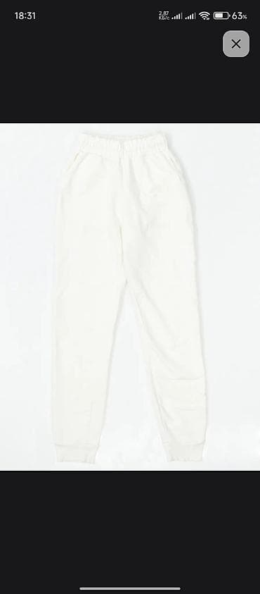 белый спортивный: Белые спортивные штаны. Несколько раз носили,но состояние отличное! — 1