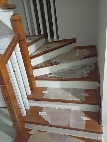 мансард: Деревянная лестница Для дома, Форма лестницы: Г-образная, Стиль: Классический — 8