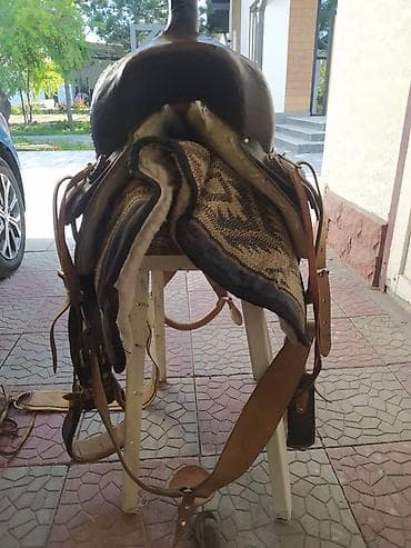 тор рыба: Западное кожаное седло для лошади с полной упряжью - Тип — 3