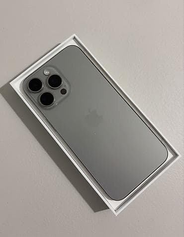 x s: IPhone 15 Pro Max, Б/у, 256 ГБ, Natural Titanium, Коробка, 83 % — 1