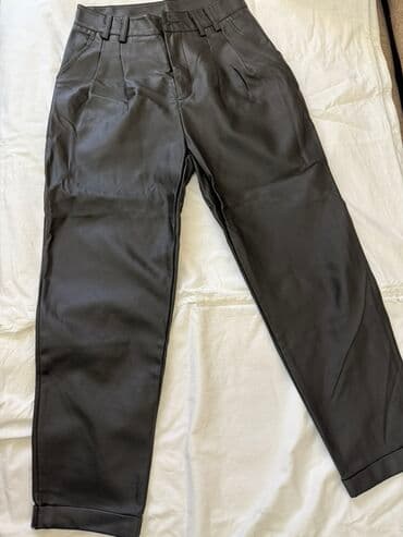 двойка брюки и кофта: Брюки Классические, Экокожа, S — 5