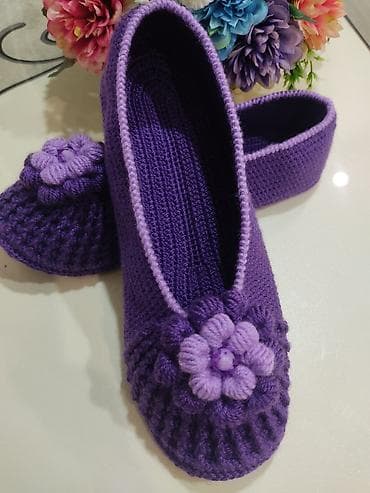 фиолетовая: Домашние тапочки, 38.5, Новый, цвет - Фиолетовый, Самовывоз — 5
