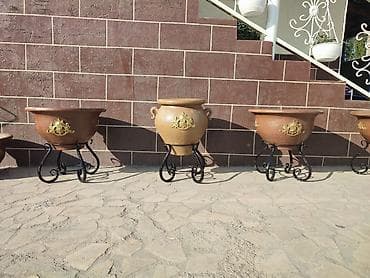 купить аквариум: Декоративные улично-комнатные кашпо на кованых подставках - Материал — 7