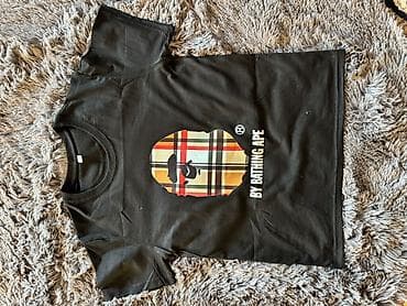 Футболкалар: Футболка черная с принтом BY BATHING APE. - Цвет: черный - Принт — 1