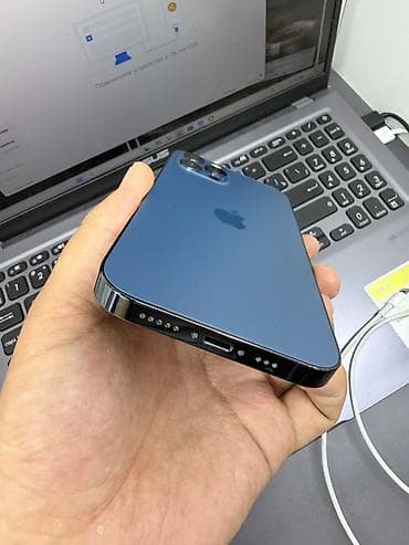 redmi note 19: IPhone 12 Pro, Б/у, 128 ГБ, Pacific Blue, Кабель, 77 % — 4