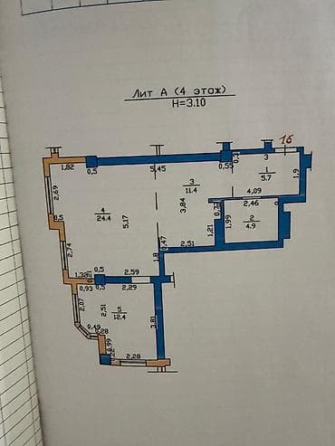 107: 2 комнаты, 60 м², 12 мкр Элитка, 4 этаж, Евроремонт — 8