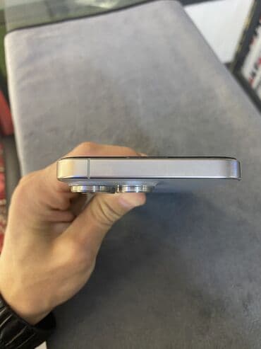 компьютеры ош: IPhone 15 Pro Max, Колдонулган, 256 ГБ, Natural Titanium, Коргоочу айнек, Каптама, 90 % — 5