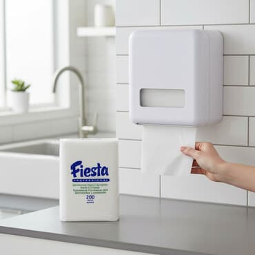 Бумажная продукция Fiesta — профессиональная линейка для санузлов