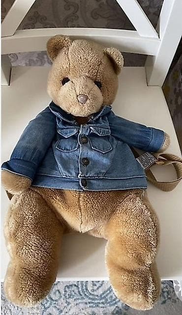 пальто тэдди: Оригинал Плюшевый мишка в джинсовой куртке - Игрушка-медведь — 1