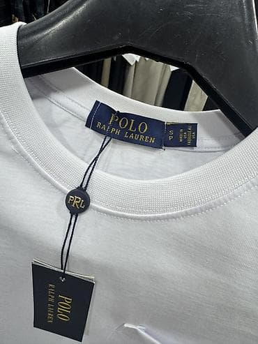 Эркектер кийими: Эркектердин футболкасы, S, M, L, Polo Ralph Lauren, Жаңы, түсү - Ак, Өзү алып кетүү — 2