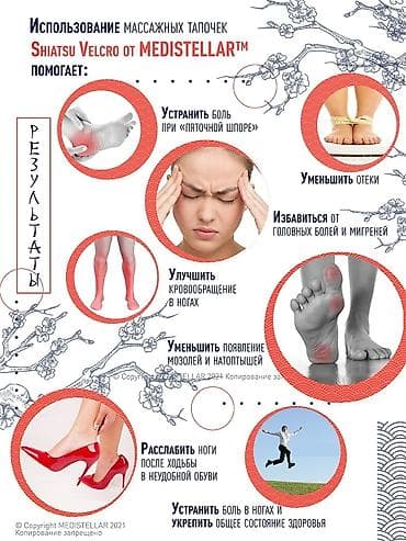Жеке буюмдар: Тапочки Рефлекторные массажные Шиацу Velcro MS32 🦶Массажные тапочки с — 4