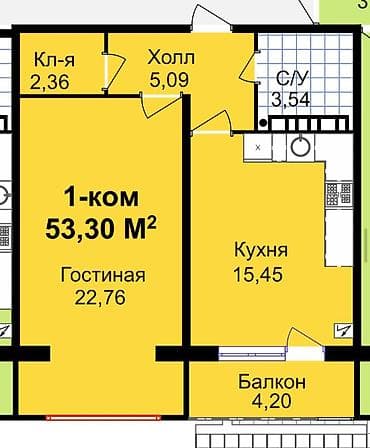 1 комната, 53 м², 106 серия улучшенная, 2 этаж, Готовая ПСО (под самоотделку) at lalafo.kg 1 комната, 53 м², 106 серия улучшенная, 2 этаж, Готовая ПСО (под самоотделку)