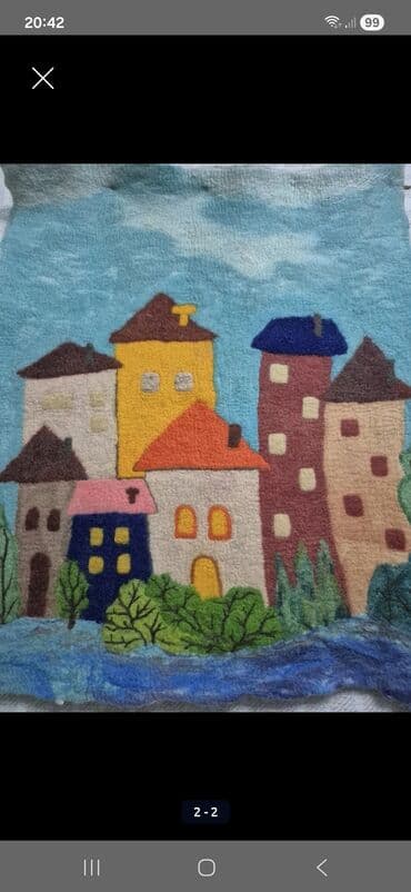 монеты разных стран: Большое (100см× 60 см) красочное антикварное текстильное панно «Курак» — 3