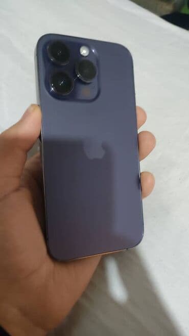 oled: IPhone 14 Pro, Б/у, 128 ГБ, Deep Purple, Чехол, 76 % — 2