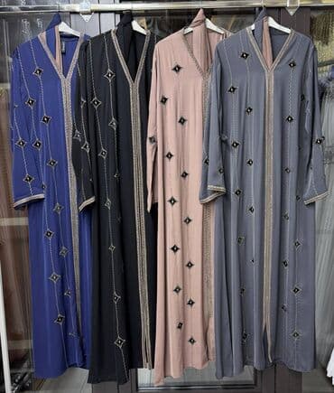 платье для покрытых: Повседневное платье, Осень-весна, Длинная модель, Оверсайз, Стандарт — 2