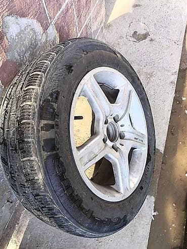 r15 185: Литой диск с шиной в сборе. - Диск: 5-спицевый, дизайн AMG — 2