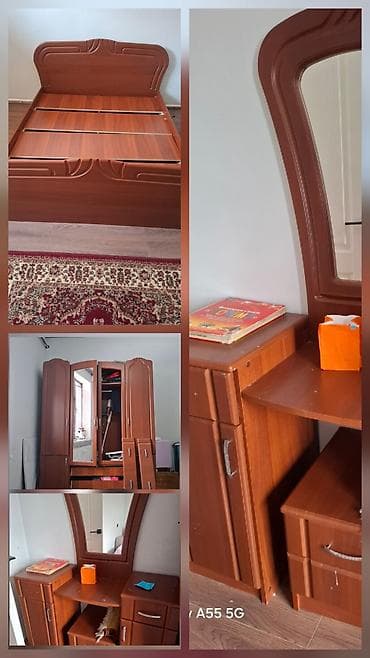 Детская мебель: Спальный гарнитур, Двуспальная кровать, МДФ, цвет - Коричневый — 1