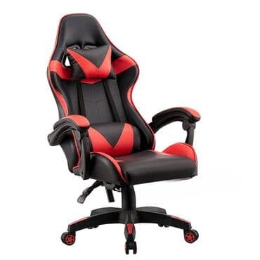 Игровое кресло, Новый, С колесиками, цвет - Черный, Экокожа