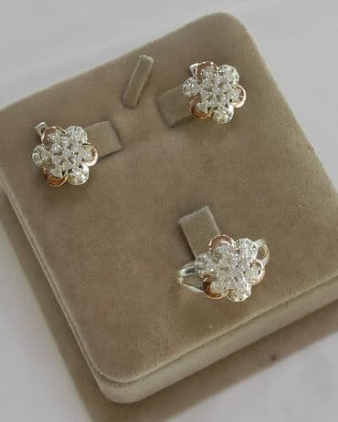 эксклюзивные свадебные пригласительные: Набор с камнями Сапфир Серебро покрыто золотом пробы 925 Качество — 1