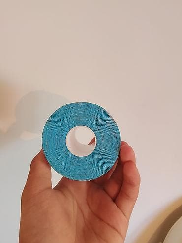 спортивная повязка: Кинезио-тейп, рулон, голубой - Материал: эластичный хлопок с — 3