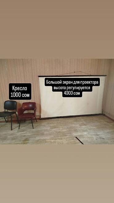 Проекционный экран и кресла. - Большой экран для проектора. Полотно