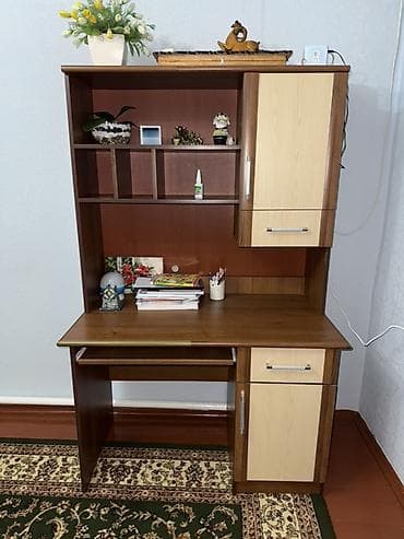 Зал үчүн гарнитуралар: Кеңсе эмереги комплекти, Шкаф, ДСП, түсү - Күрөң — 2