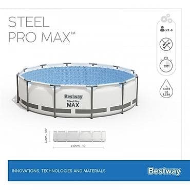 Спорт и хобби: 305 x 76 см Каркасный бассейн Bestway 5 отличается высокой прочностью — 10