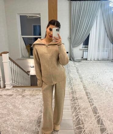 тёплая кофт кардиган: Кофта, Оверсайз, Зима — 1