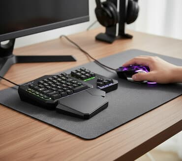 Игровой набор: одноручная клавиатура + игровая мышь + коврик 🔥 Новый