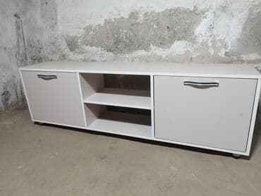 мебель для книг: Тумба и подставка для телевизора, Новый, Напольная, ЛДСП, цвет - Белый — 2