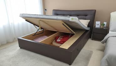 двуспальная кровать с подъемным механизмом: Двухспальная кровать с подъёмным механизмом и большим коробом для — 1