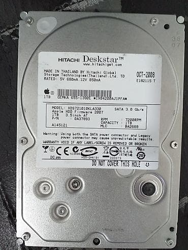 Накопитель для ПК, Б/у, Hitachi, HDD, 1 ТБ, 3.5", Для ПК at lalafo.kg Накопитель для ПК, Б/у, Hitachi, HDD, 1 ТБ, 3.5", Для ПК