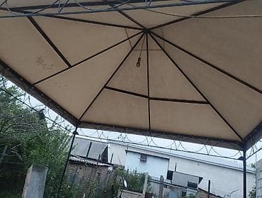 small table: Садовая беседка/шатер с металлическим каркасом и двускатной тентовой — 3