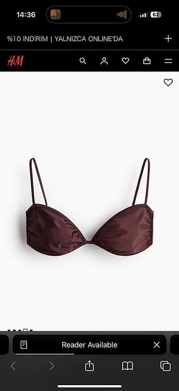 slim patch: Бикини-топ H&M, модель в шоколадно-коричневом цвете. - Фасон — 2