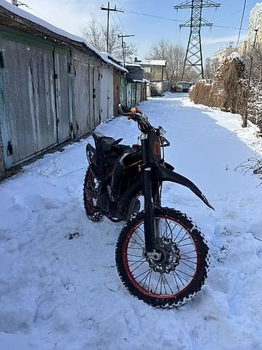 Скутеры: Кроссовый мотоцикл BSE черного цвета с акцентами красного. Подготовлен — 1