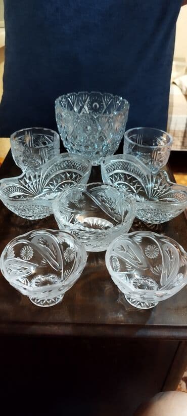 Набор гранёного хрусталя, классическая советская ручная алмазная