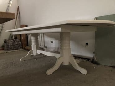 шикарный раздвижной стол: Кухонный стол, Б/у, Овальная, Раскладной — 1